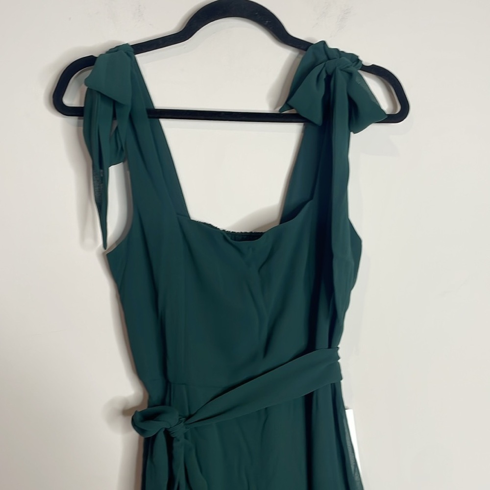Show Me Your Mumu | Claire Midi Dress in Emerald Chiffon Size Medium NWT - Picture 3 of 10